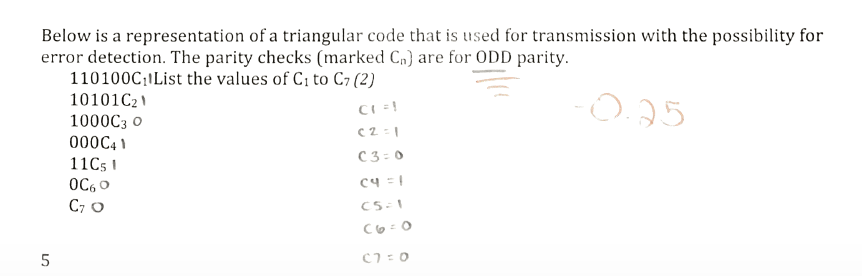 Below is a representation of a triangular code that | Chegg.com