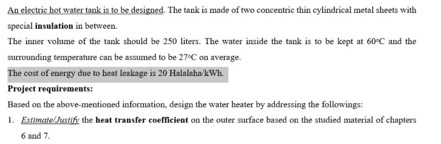 solved-an-electric-hot-water-tank-is-to-be-designed-the-chegg