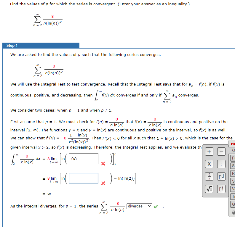 Solved Find the values of p for which the series is | Chegg.com