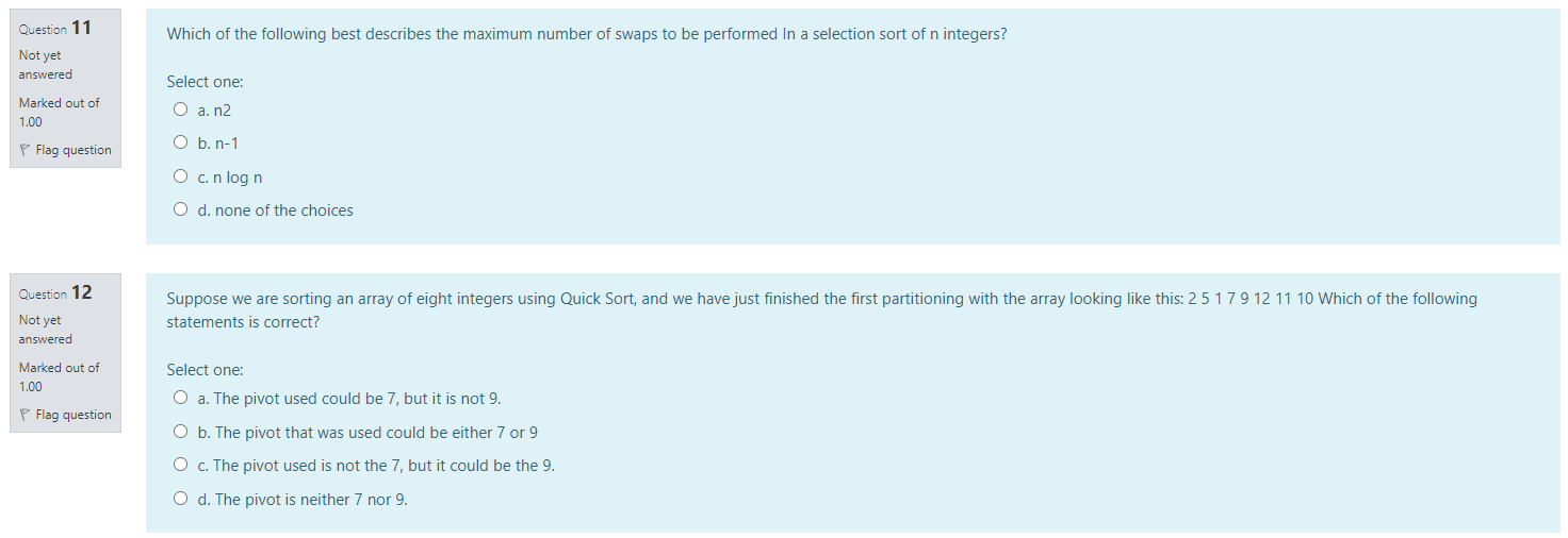 Solved Question 1 Suppose that an insertion sort of 100 | Chegg.com