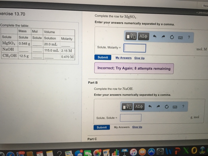 Solved Res ercise 13.70 s previous Complete the row for Chegg