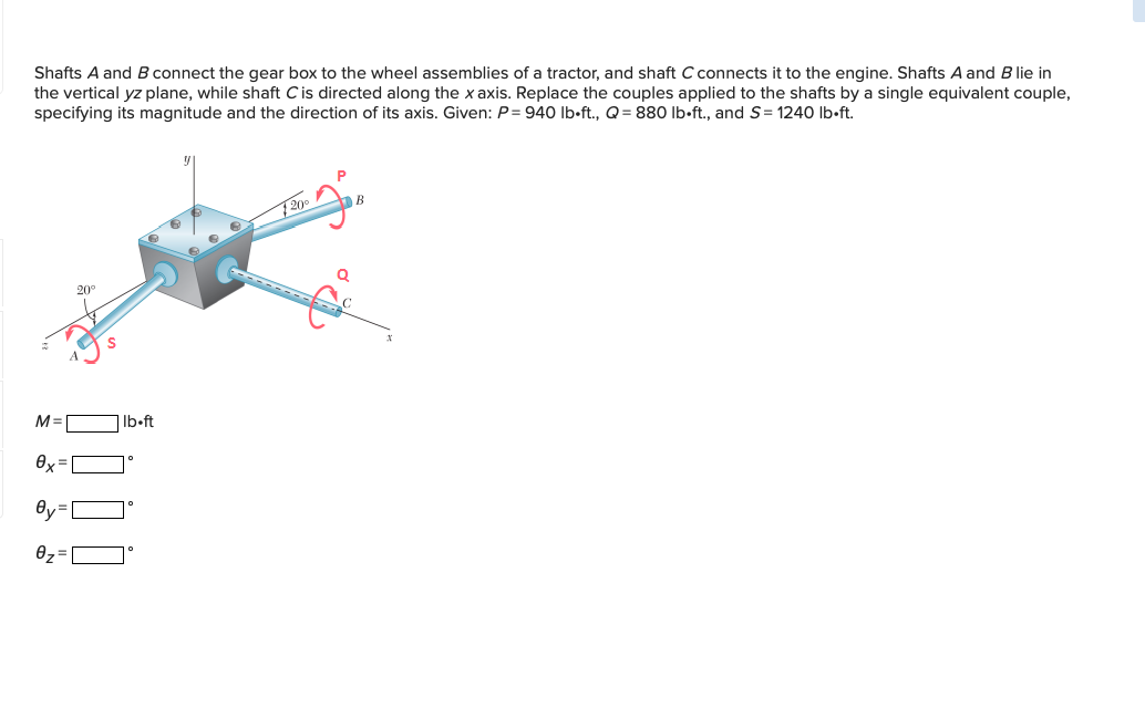 Solved Shafts A and B connect the gear box to the wheel