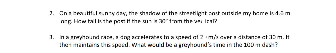 Solved 2. On a beautiful sunny day, the shadow of the | Chegg.com