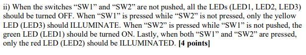 Solved Task 2B: Using Switches to Control LED Illumination | Chegg.com