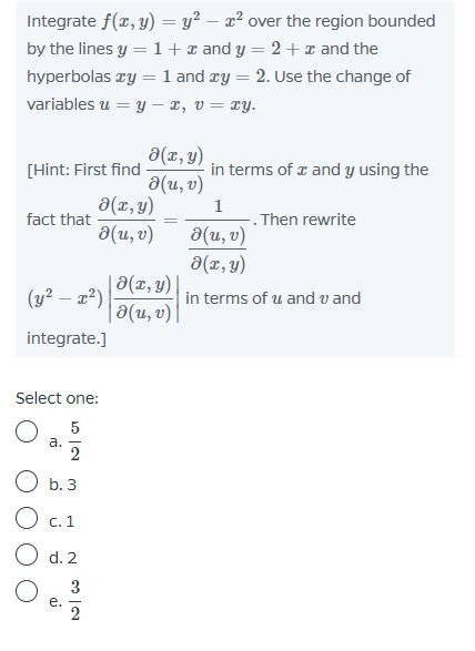 Apply The Transformation U 2x Y V 3 2 2y To Chegg Com