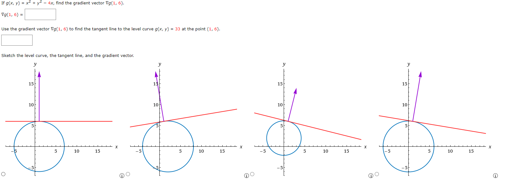 Solved If g(x, y) = x2 + y2 − 4x, find the gradient | Chegg.com