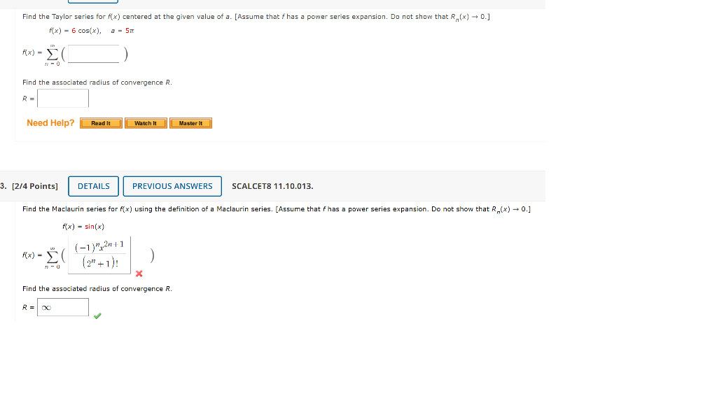 Solved Find the Taylor series for f(x) centered at the given