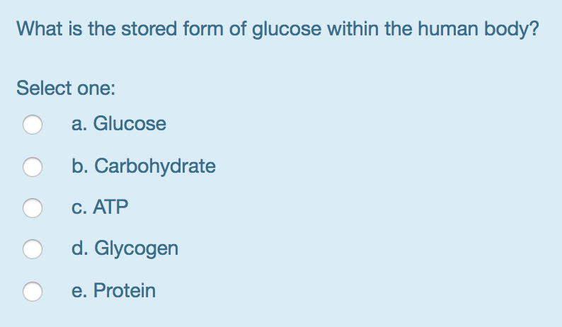 Solved What is the stored form of glucose within the human | Chegg.com