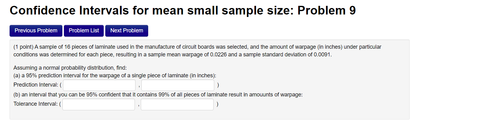 Solved Confidence Intervals for mean small sample size: | Chegg.com