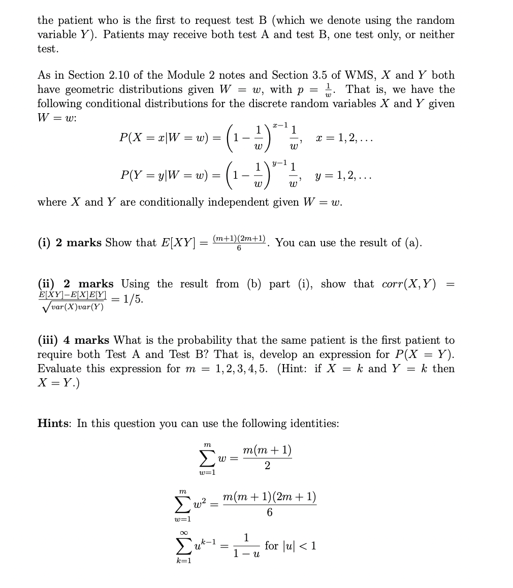 Solved Question 2 (10 marks) Two discrete random variables X | Chegg.com