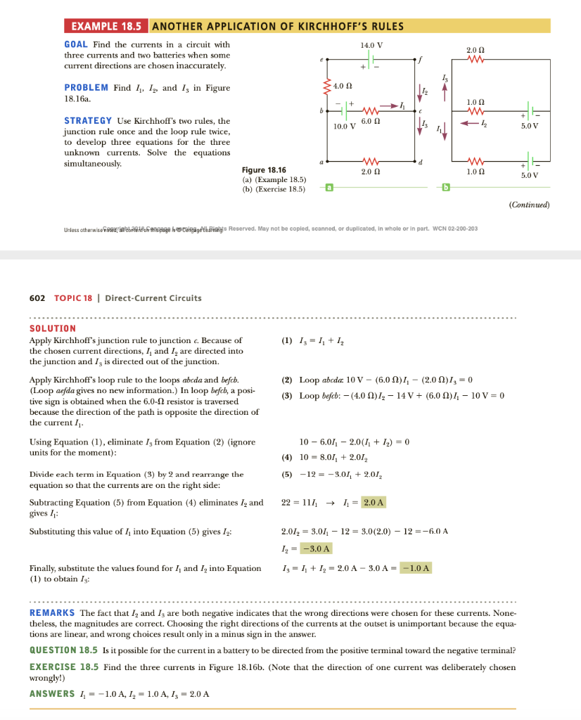 Solved Find The Three Current In Figure 18.16b. Please Show | Chegg.com