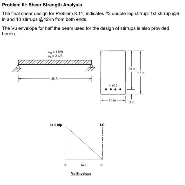 Problem III: Shear Strength Analysis The final shear | Chegg.com