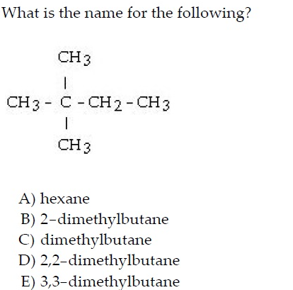 Solved What is the name of this compound? A) ethane B) | Chegg.com