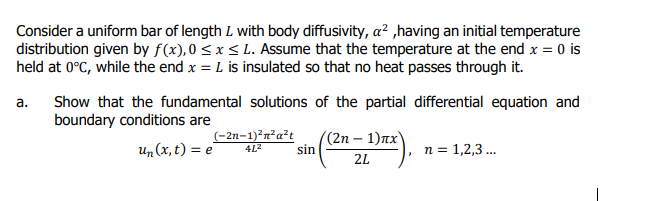 Solved Consider a uniform bar of length L with body | Chegg.com