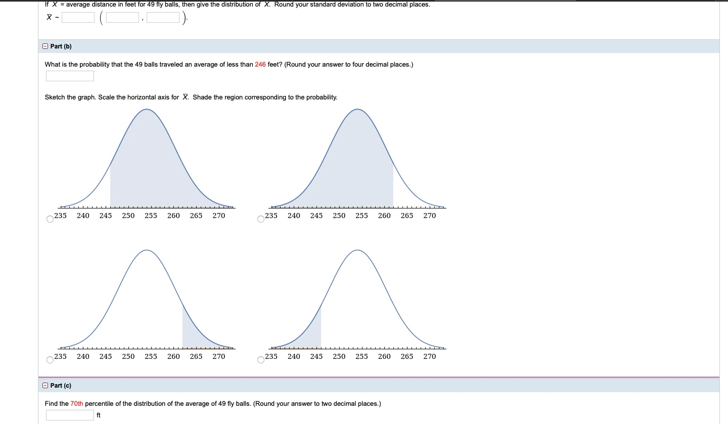 Solved Suppose that the distance of fly balls hit to the