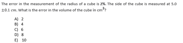 Solved The error in the measurement of the radius of a cube | Chegg.com