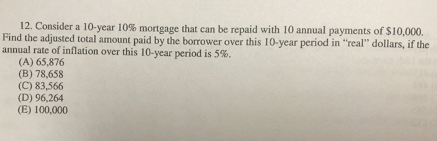 Solved 12. Consider A 10-year 10% Mortgage That Can Be | Chegg.com