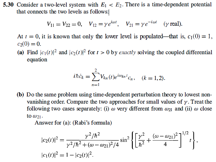 Solved This is problem 5.30 from Sakurai - Modern Quantum | Chegg.com