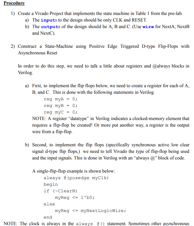 A multiple flip-flop example is shown below: always @ | Chegg.com