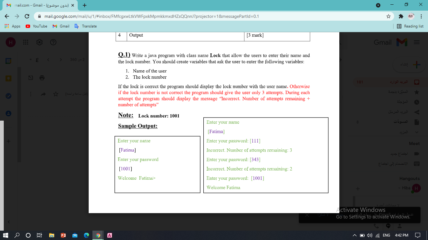 Solved Write a java program with class name Lock that allow | Chegg.com