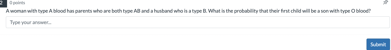 Solved 0 points A woman with type A blood has parents who | Chegg.com