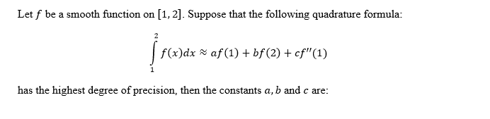 Solved Let f be a smooth function on [1, 2]. Suppose that | Chegg.com
