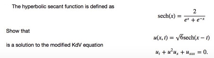 Solved The hyperbolic secant function is defined as sech(x) | Chegg.com