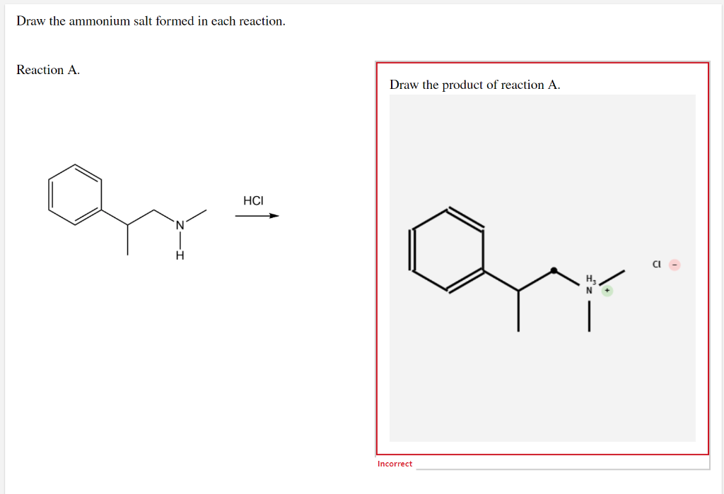 Solved Draw the ammonium salt formed in each reaction Chegg com