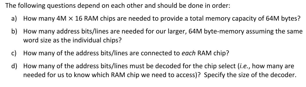 Solved The following questions depend on each other and | Chegg.com