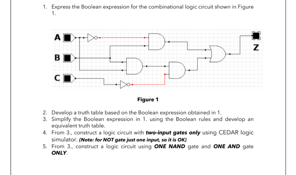 Solved 1. Express the Boolean expression for the | Chegg.com