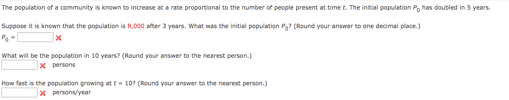 Solved The population of a community is known to increase at | Chegg.com