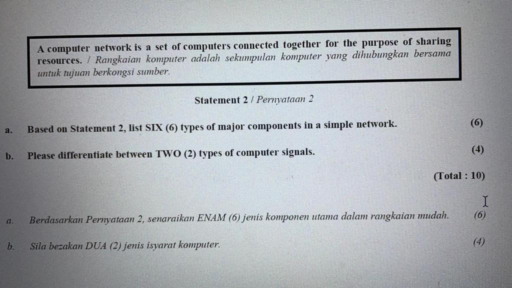 Solved A Computer Network Is A Set Of Computers Connected | Chegg.com