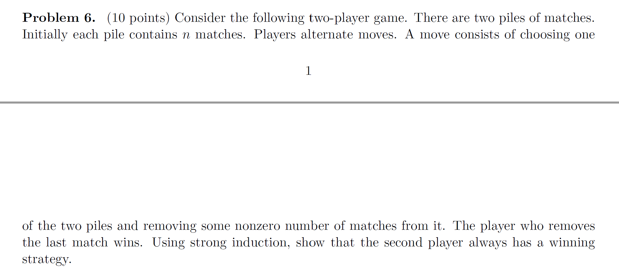 Solved Problem 6. (10 points) Consider the following | Chegg.com