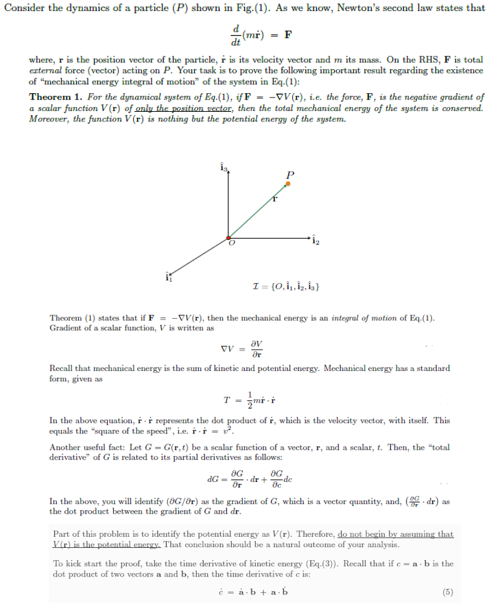 Solved Prove the mechanical energy of the following system | Chegg.com