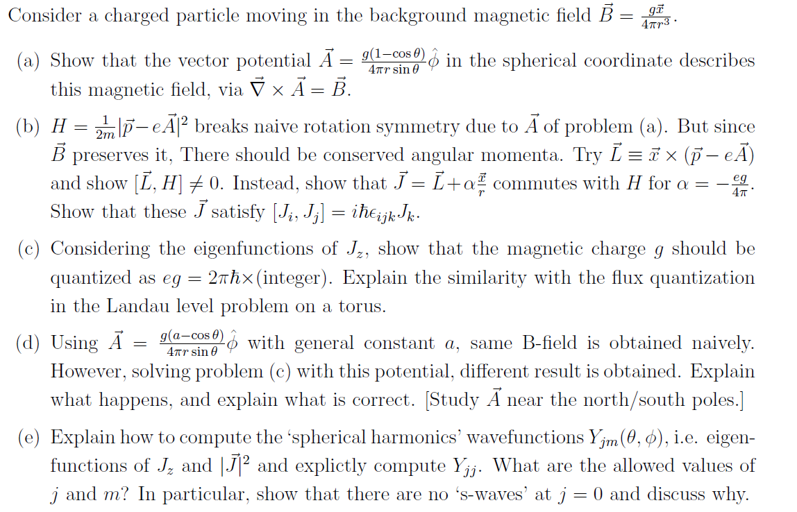 Solved Consider a charged particle moving in the background | Chegg.com