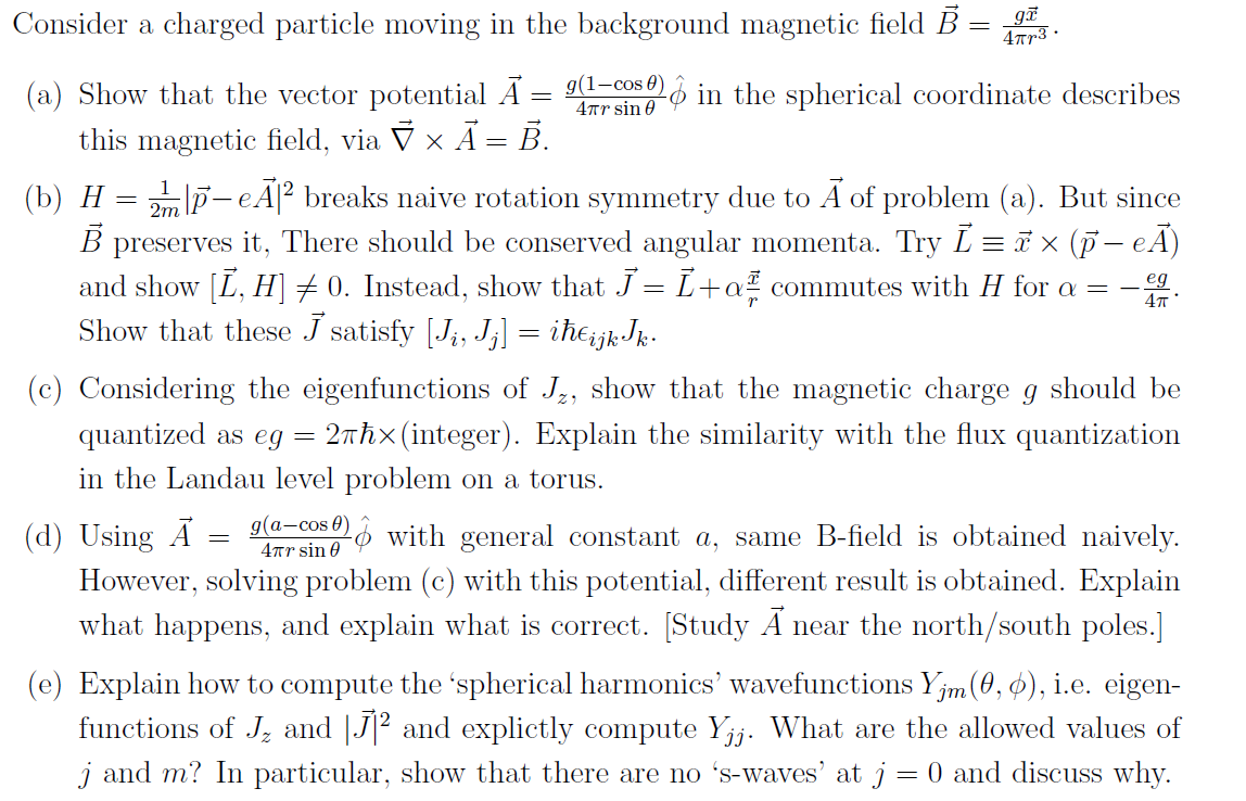 Solved Consider A Charged Particle Moving In The Background | Chegg.com