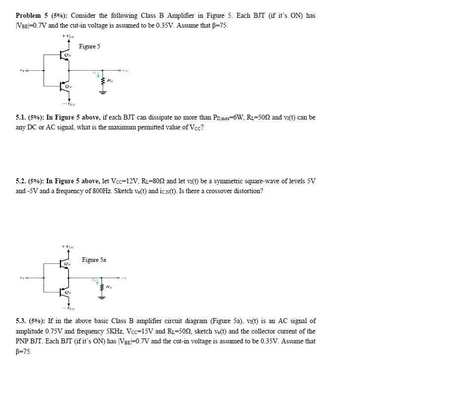 Solved Problem 5 (5%): Consider The Following Class B | Chegg.com