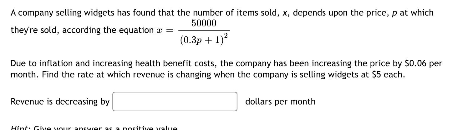 Solved A company selling widgets has found that the number | Chegg.com