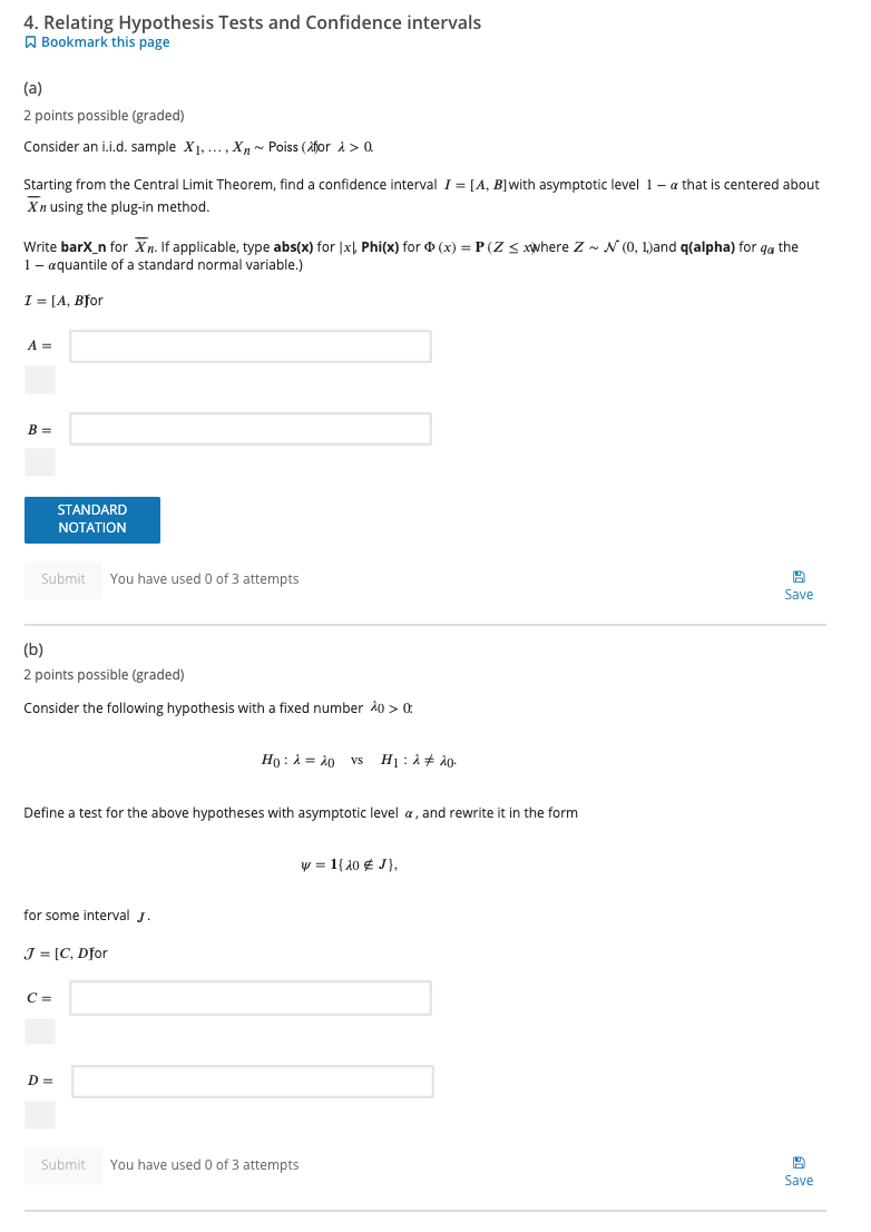 Solved 4. Relating Hypothesis Tests and Confidence intervals | Chegg.com