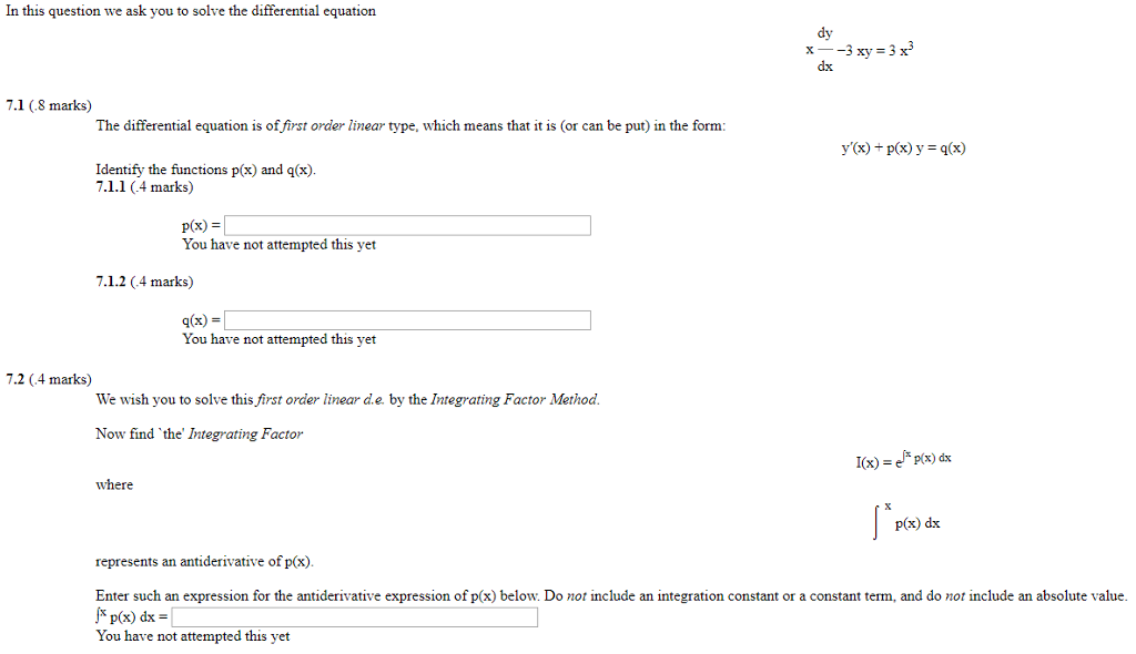 Solved In this question we ask you to solve the differential | Chegg.com