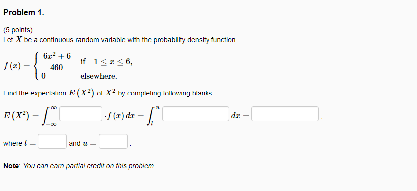 Solved Problem 1. (5 points) Let X be a continuous random | Chegg.com