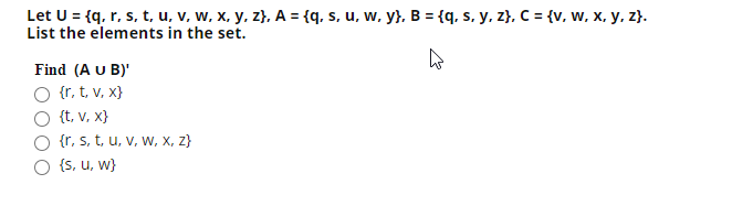 Solved Let U Q R S T U V W X Y Z A Q S Chegg Com