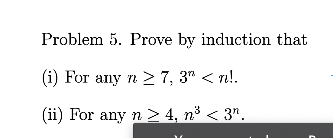 Solved Problem 5 Prove By Induction That I For Any N 6109