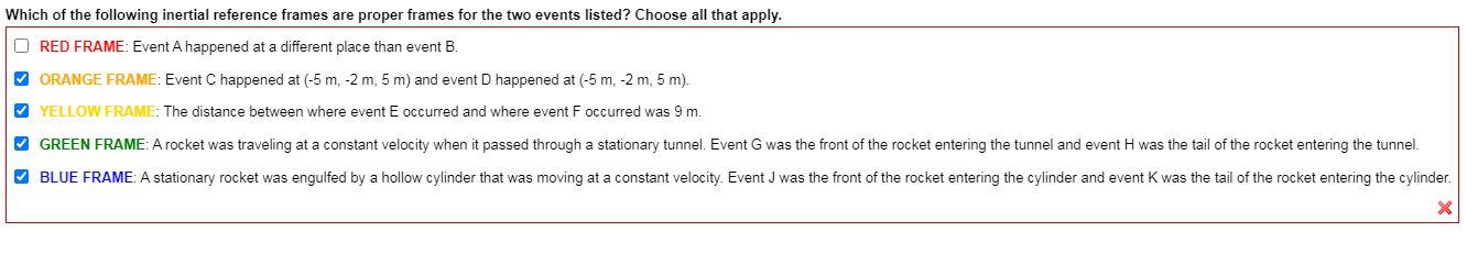 Solved Which of the following inertial reference frames are | Chegg.com