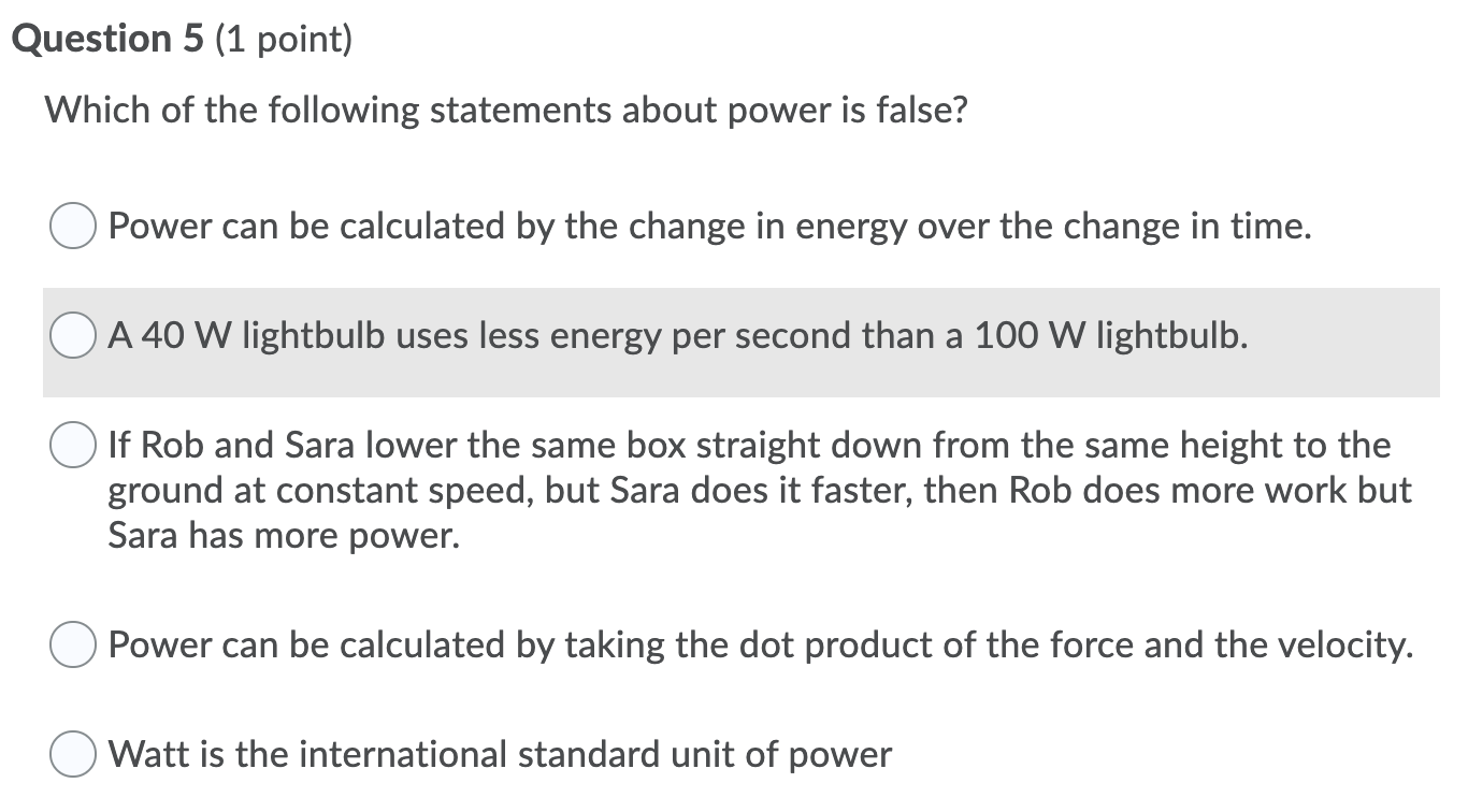 Solved Question 5 (1 point) Which of the following | Chegg.com