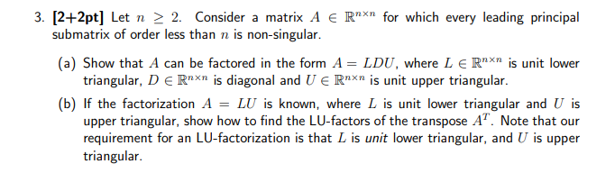 Solved 3 2 2pt Let N 2 Consider A Matrix A E Rnxn F Chegg Com