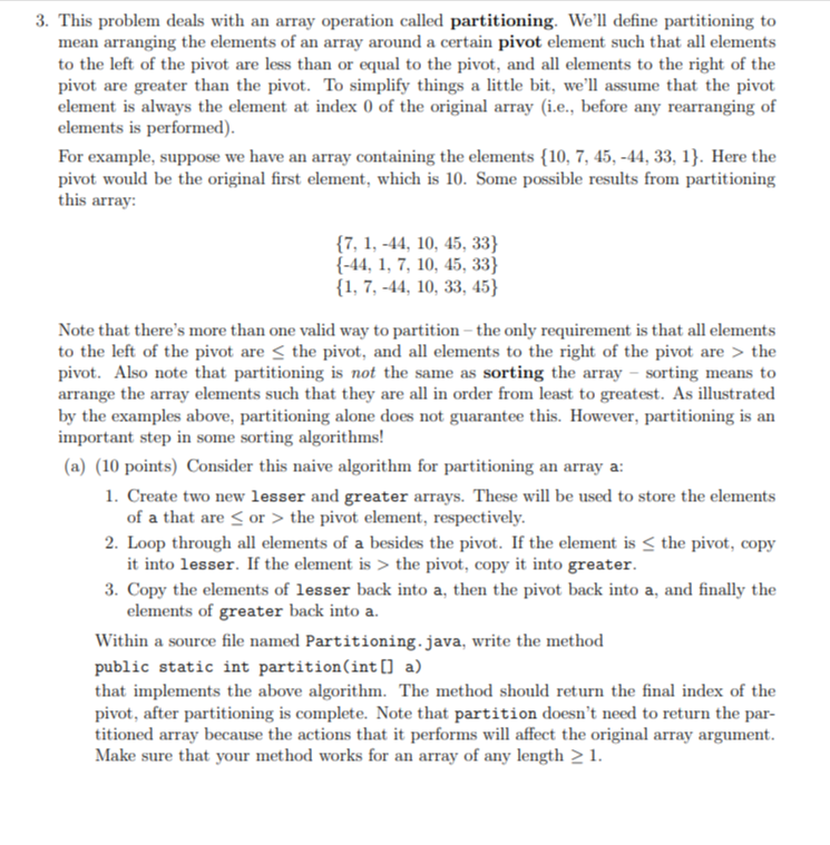 Solved 3. This problem deals with an array operation called | Chegg.com