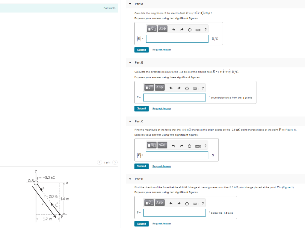 Solved Part A Calculate the magnitude of the electric field | Chegg.com