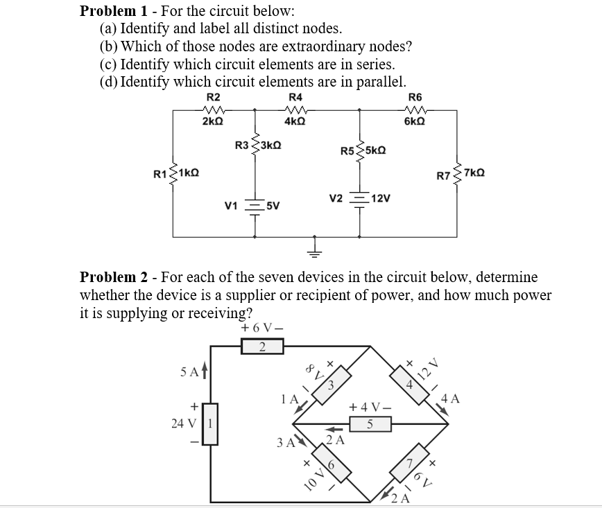 Solved Problem 1 - For The Circuit Below: (a) Identify And | Chegg.com