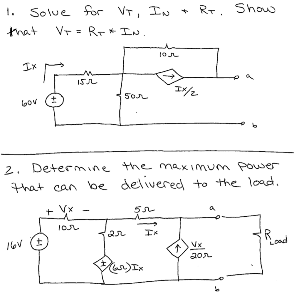 Solved 1. Solve for VT, IN and RT. Show that VT= RT * IN. | Chegg.com